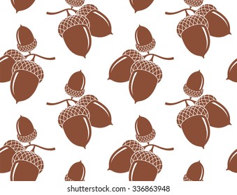 Acorn. Oak. Seamless pattern. Vector illustration EPS10