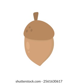 acorn oak tree fruit flat design vector illustration.