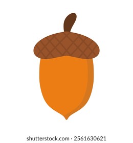 acorn oak tree fruit flat design vector illustration.