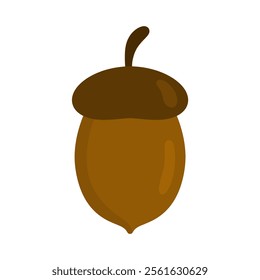 acorn oak tree fruit flat design vector illustration.