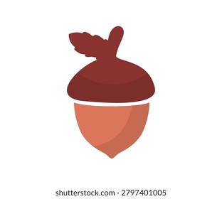 Acorn or oaknut seed icon. Acorn silhouette vector design and illustration.