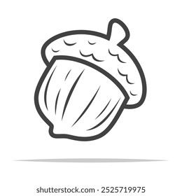 Acorn outline icon transparent vector isolated