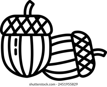 acorn outline icon vector illustration