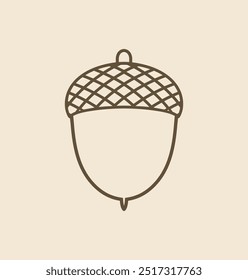 Acorn outline. Isolated acorn outline on vintage  background