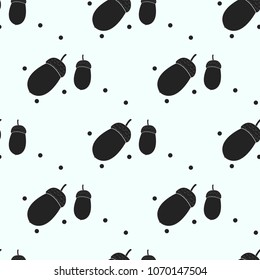Acorn pattern repeat seamless in black color for any design. Vector geometric illustration eps