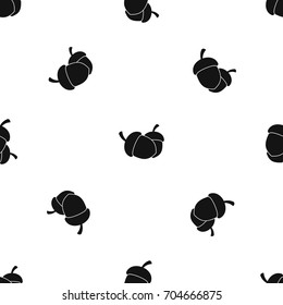 Acorn pattern repeat seamless in black color for any design. Vector geometric illustration