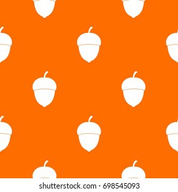 Acorn Pattern Repeat Seamless In Orange Color For Any Design. Vector Geometric Illustration