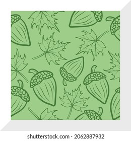 Acorn Pattern, Seamless Pattern Printable Vector Illustration