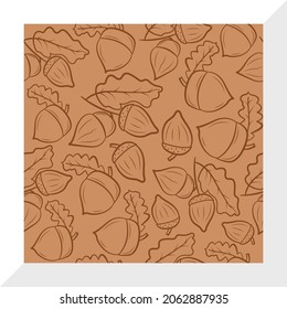 Acorn Pattern, Seamless Pattern Printable Vector Illustration