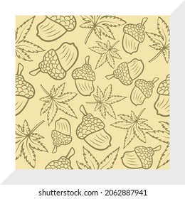 Acorn Pattern, Seamless Pattern Printable Vector Illustration
