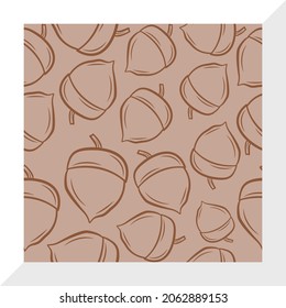 Acorn Pattern, Seamless Pattern Printable Vector Illustration