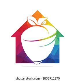 Acorn real estate logo design. Acorn home icon vector logo design.