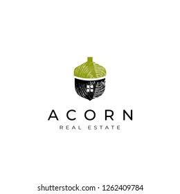 Acorn real estate logo, acorn home icon vector, oak home logo vector