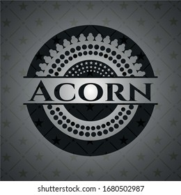 Acorn realistic dark emblem. Vector Illustration. Detailed.