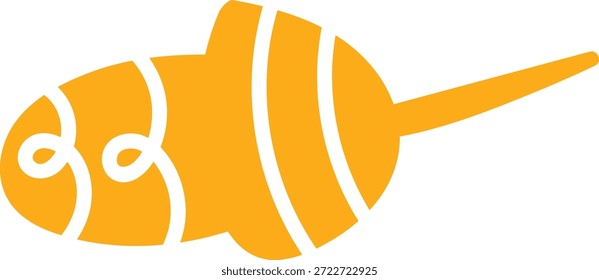 Acorn Scandinavian patterned motif with bold stripe and swirl ornament in clean geometric silhouette. Folk nature symbol of harvest, coziness, hygge, and autumn charm. Cartoon vector illustration.