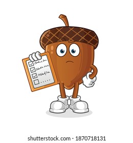acorn schedule list vector. cartoon character
