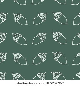 acorn seamless hand drawn pattern