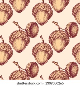 Acorn seamless pattern