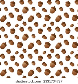 Acorn seamless pattern. Perfect for wallpaper, gift paper, pattern fill, web page background, autumn greeting cards. Vector illustration.