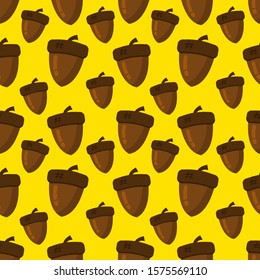 acorn seamless pattern vector illustration background