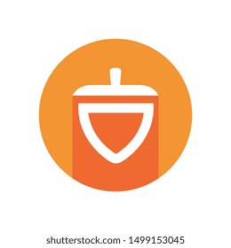 Acorn seed icon, nature forest symbol - Vector