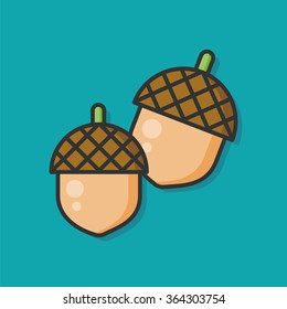 Acorn seed vector icon