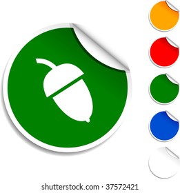 Acorn  sheet icon. Vector illustration.
