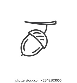 Acorn shell line icon. linear style sign for mobile concept and web design. Acorn nut outline vector icon. Symbol, logo illustration. Vector graphics