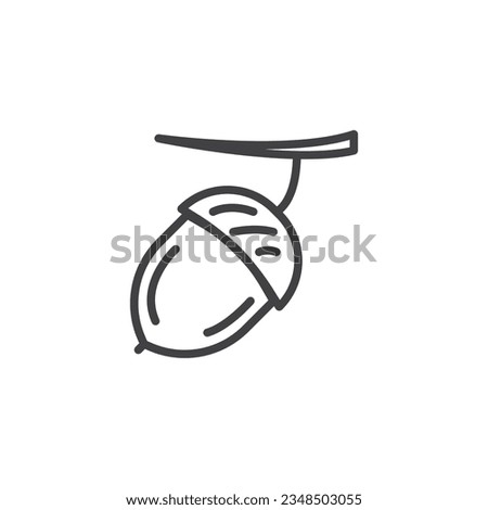 Acorn shell line icon. linear style sign for mobile concept and web design. Acorn nut outline vector icon. Symbol, logo illustration. Vector graphics