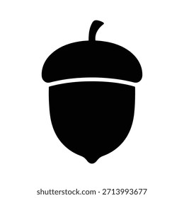 Vector de semilla de roble silueta de bellota