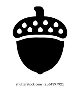 Acorn silhouette vector illustration on white background 