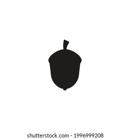 Acorn Silhouette Vector On A White Background