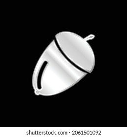 Acorn silver plated metallic icon