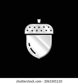 Acorn silver plated metallic icon
