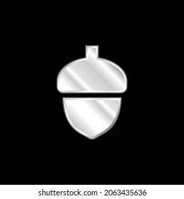 Acorn silver plated metallic icon