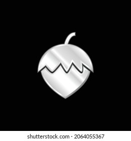 Acorn silver plated metallic icon