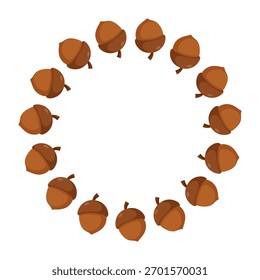 Um quadro simples de milho com nozes de outono marrom, ilustração de bolota acrescenta toque de floresta acolhedor, perfeito para cartazes de queda, cartões sazonais e projetos de design rústicos.