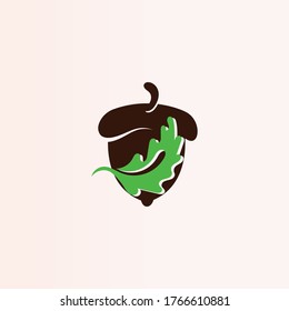 Acorn simple logo creative illustration vector icon template