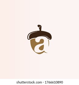 Acorn simple logo creative illustration vector icon template