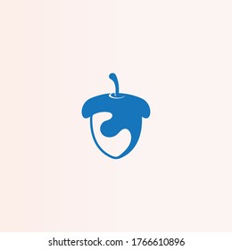 Acorn simple logo creative illustration vector icon template