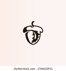 Acorn simple logo creative illustration vector icon template