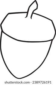 an acorn in a simple vector outline for your Christmas event