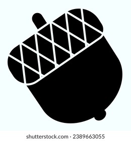 Acorn solid icon. Oak tree fallen seeds. Autumn season vector design concept, glyph style pictogram on white background, use for web and app. Eps 10