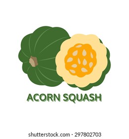 Acorn Squash Icon Isolated On White Background, Vector Illustration