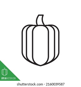 Acorn Squash Vegetable Icon, Outline Vector Illustration