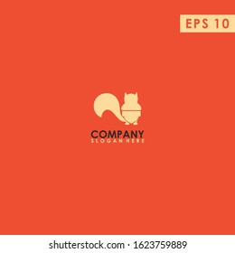Acorn Of Squirrel Logo Design Vector Template. Modern Design. Vector Illustration