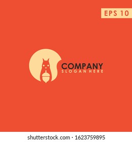 Acorn Of Squirrel Logo Design Vector Template. Modern Design. Vector Illustration