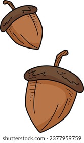 Acorn Stickers Illustration for web app, infographic etc