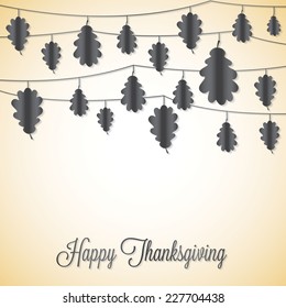 Acorn string Thanksgiving card in vector format.