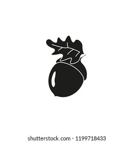 Acorn of strong oak icon of black